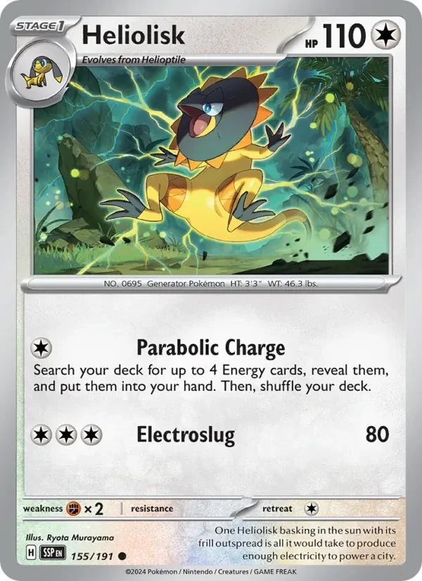 Heliolisk 155/191 Surging Sparks Pokémon card