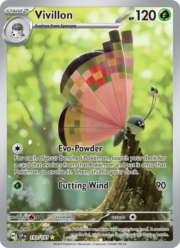 Vivillon 193/191 Surging Sparks Pokémon card