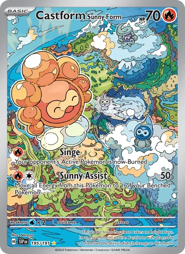 Castform Sunny Form 195/191 Surging Sparks Pokémon card