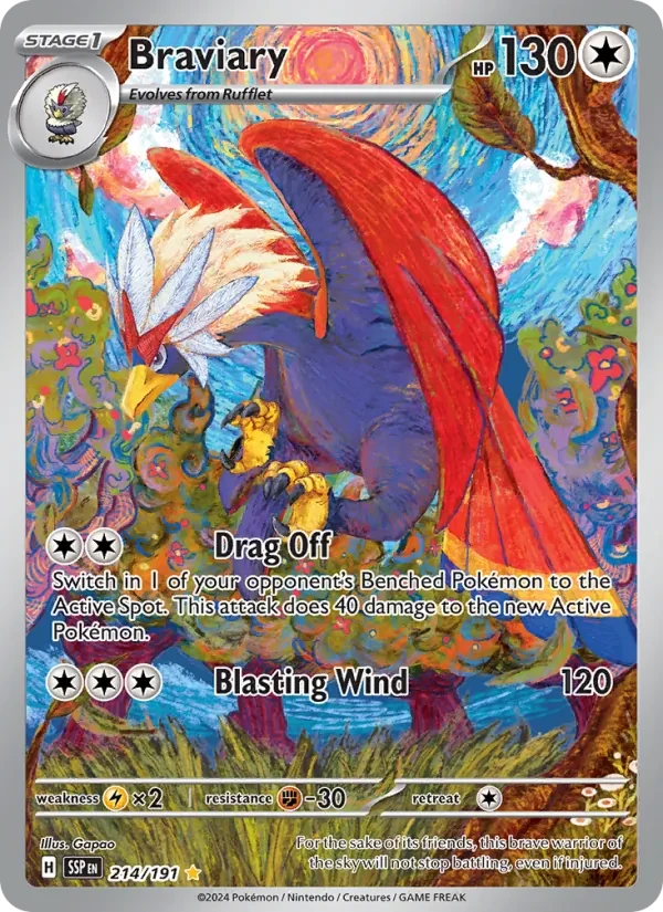 Braviary 214/191 Surging Sparks Pokémon Karte