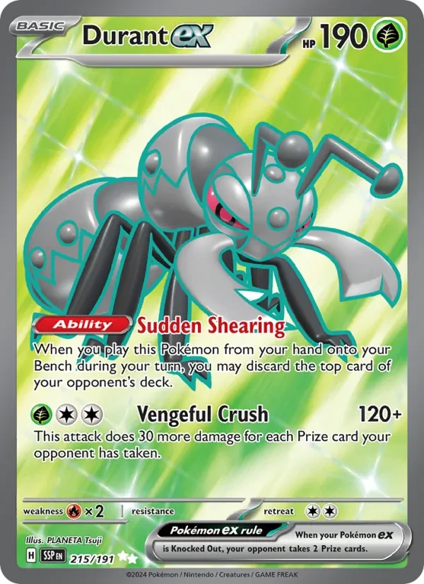 Durant ex 215/191 Surging Sparks Pokémon card