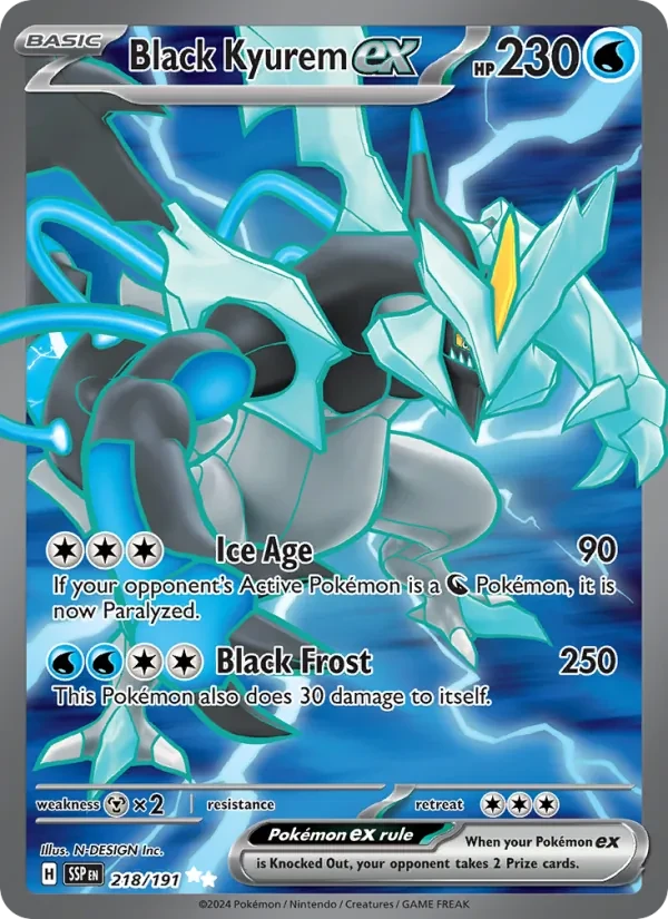 Black Kyurem ex 218/191 Surging Sparks Pokémon card