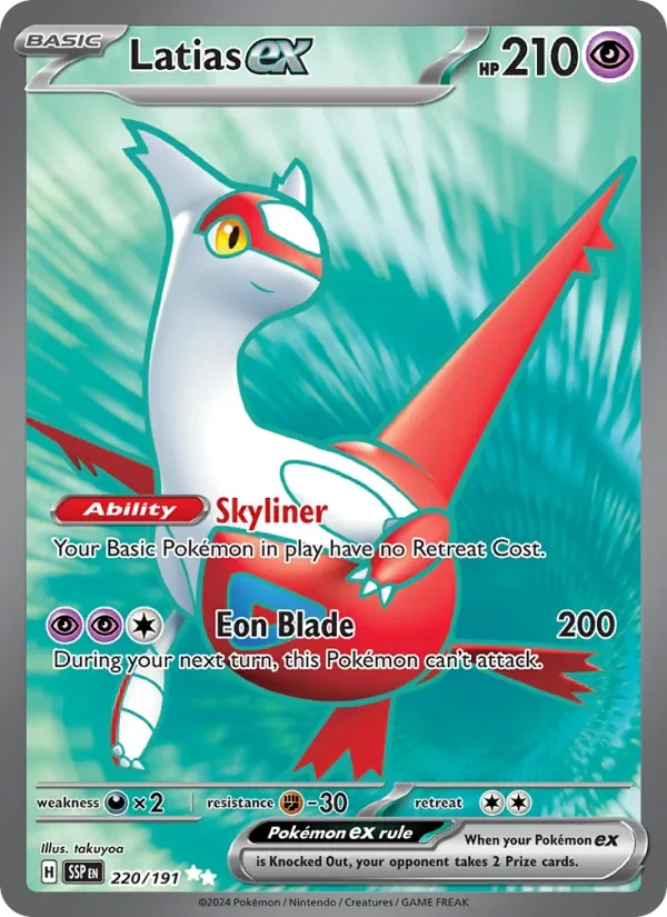 Latias ex 220/191 Surging Sparks Pokémon card