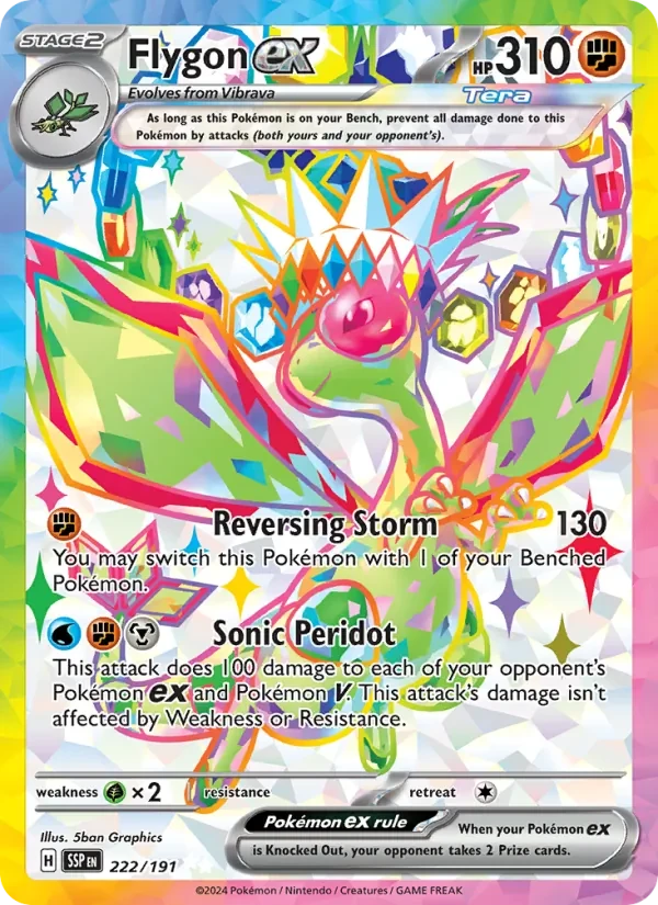 Flygon ex 222/191 Surging Sparks Pokémon card