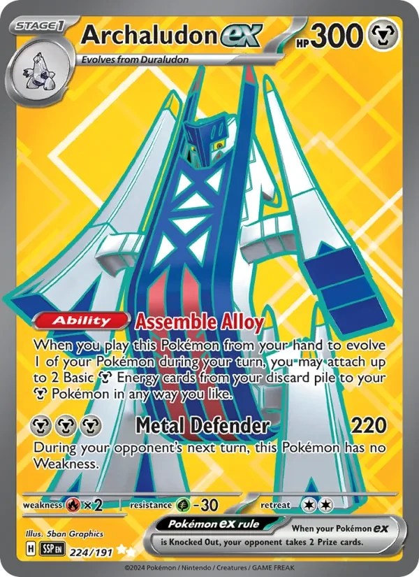 Archaludon ex 224/191 Surging Sparks Pokémon card