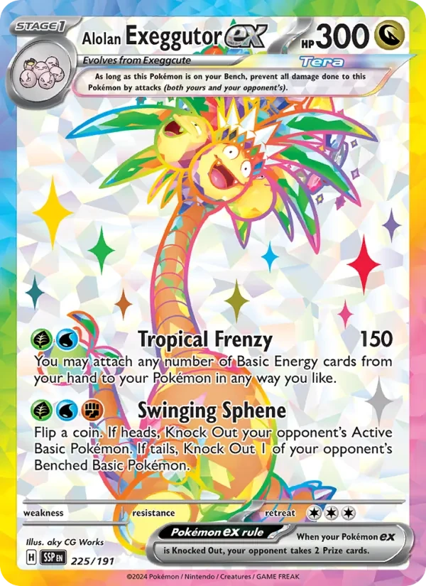 Alolan Exeggutor ex 225/191 Surging Sparks Pokémon card