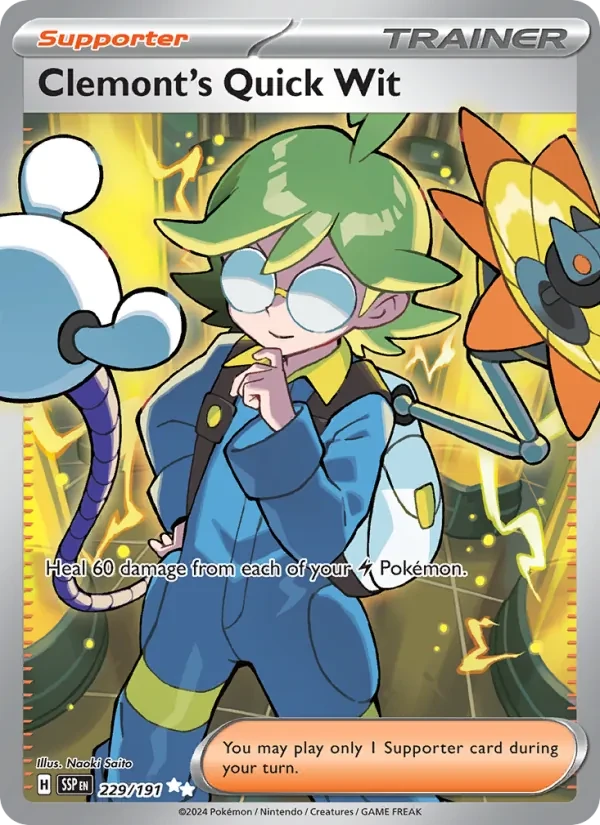 Clemont's Quick Wit 229/191 Surging Sparks Pokémon card