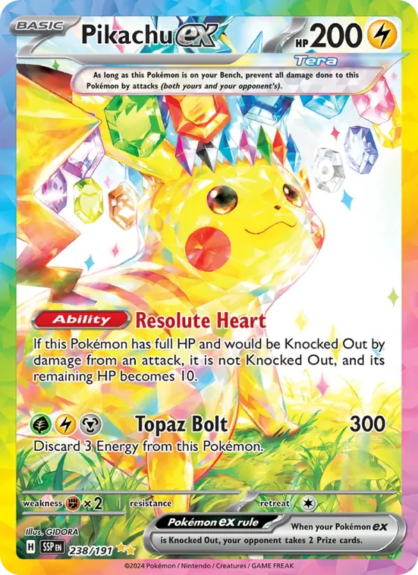 Pikachu ex 238/191 Surging Sparks Pokémon Karte