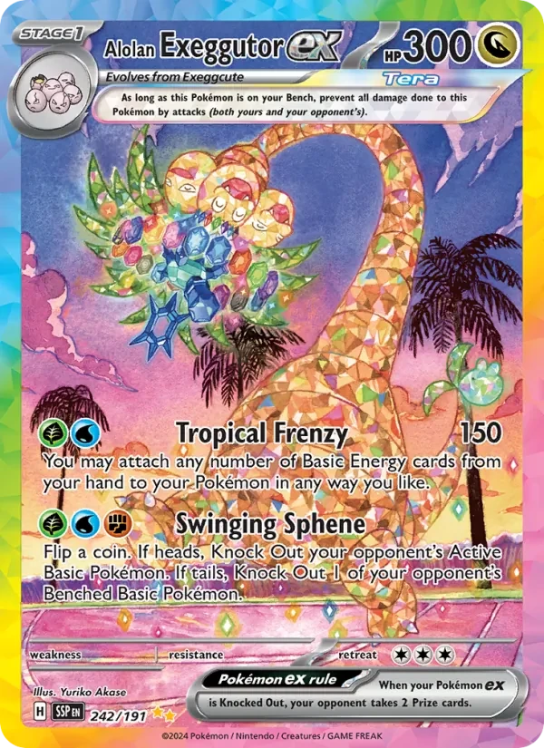 Alolan Exeggutor ex 242/191 Surging Sparks Pokémon card