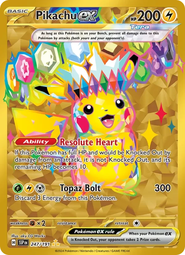 Pikachu ex 247/191 Surging Sparks Pokémon card