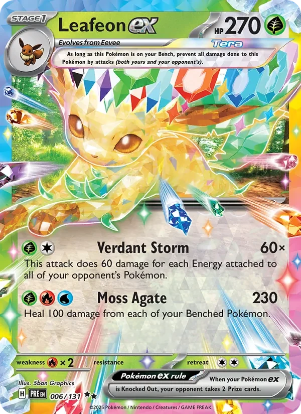 Leafeon ex 006/131 Prismatic Evolutions Pokémon card