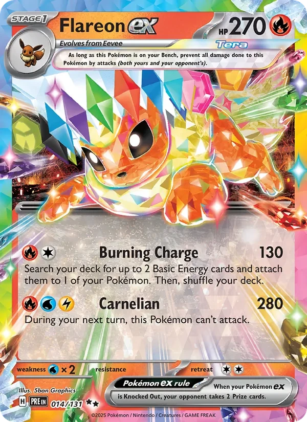 Flareon ex 014/131 Prismatic Evolutions Pokémon card