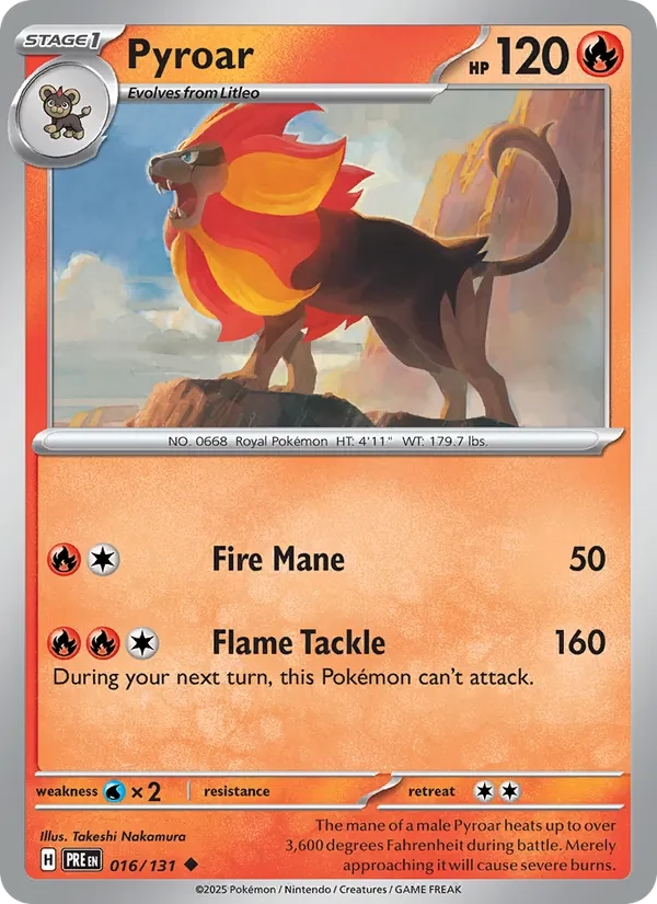 Pyroar 016/131 Prismatic Evolutions Pokémon card