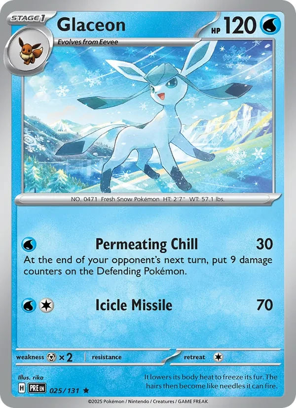 Glaceon 025/131 Prismatic Evolutions Pokémon card