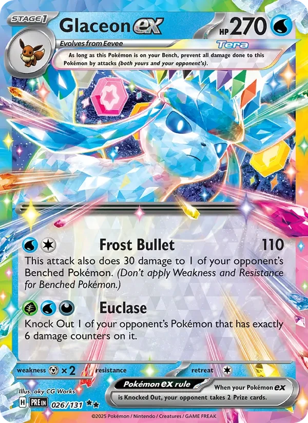Glaceon ex 026/131 Prismatic Evolutions Pokémon card