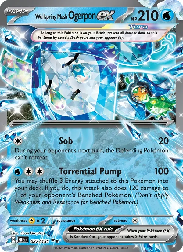 Wellspring Mask Ogerpon ex 027/131 Prismatic Evolutions Pokémon card