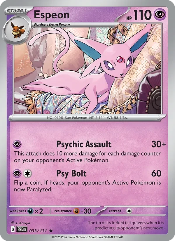 Espeon 033/131 Prismatic Evolutions Pokémon card