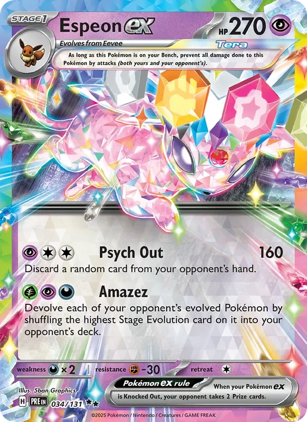 Espeon ex 034/131 Prismatic Evolutions Pokémon card