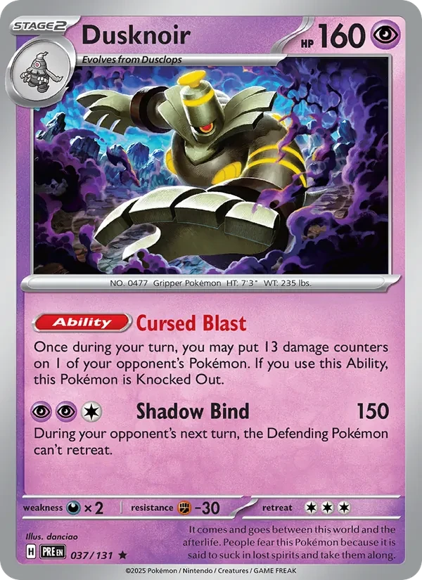 Dusknoir 037/131 Prismatic Evolutions Pokémon card