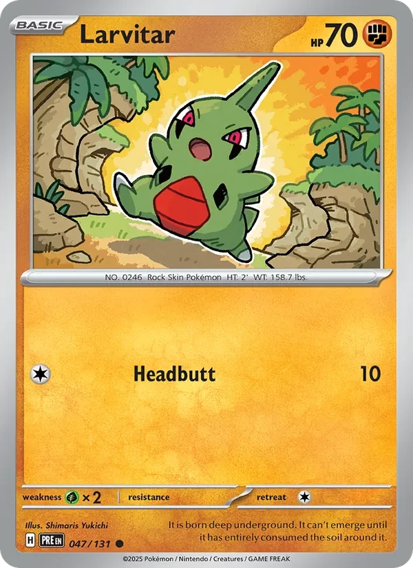 Larvitar 047/131 Prismatic Evolutions Pokémon card
