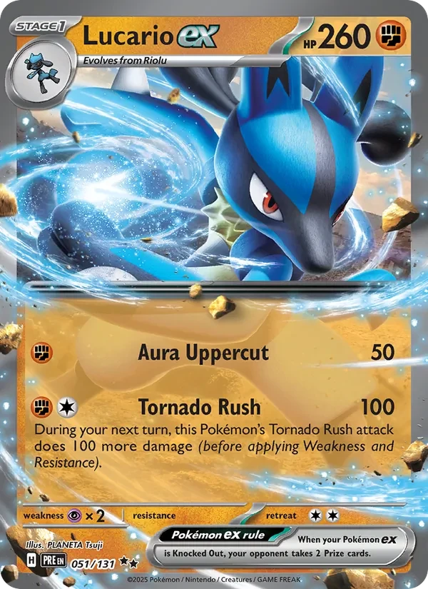 Lucario ex 051/131 Prismatic Evolutions Pokémon card