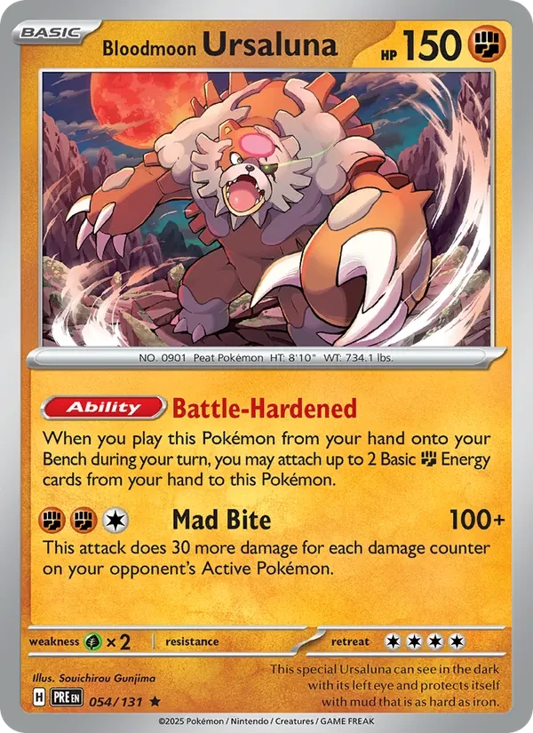 Bloodmoon Ursaluna 054/131 Prismatic Evolutions Pokémon card