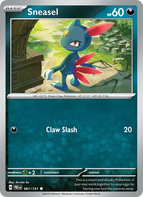 Sneasel 061/131 Prismatic Evolutions Pokémon Karte