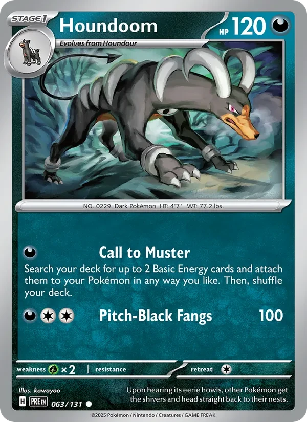 Houndoom 063/131 Prismatic Evolutions Pokémon kaart