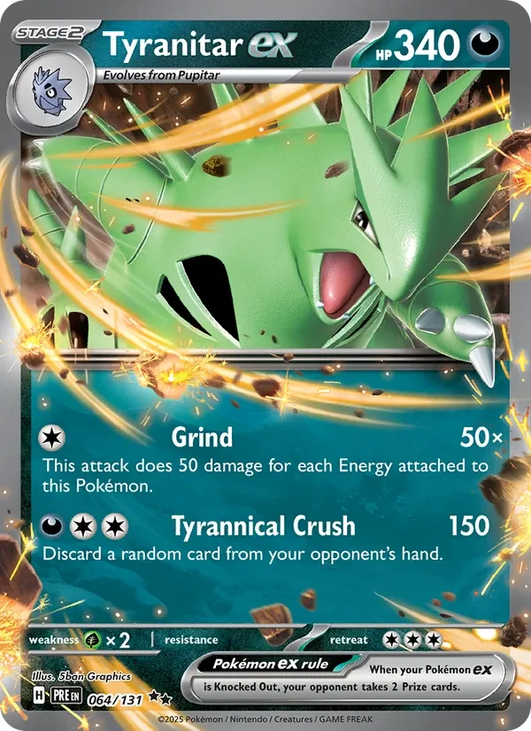 Tyranitar ex 064/131 Prismatic Evolutions Pokémon card