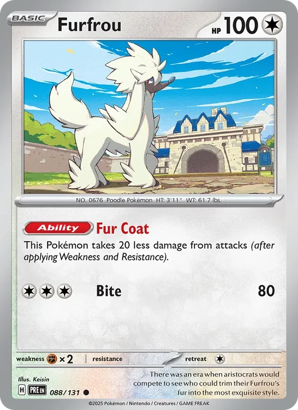 Furfrou 088/131 Prismatic Evolutions Pokémon kaart