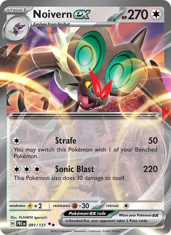 Noivern ex 091/131 Prismatic Evolutions Pokémon Karte