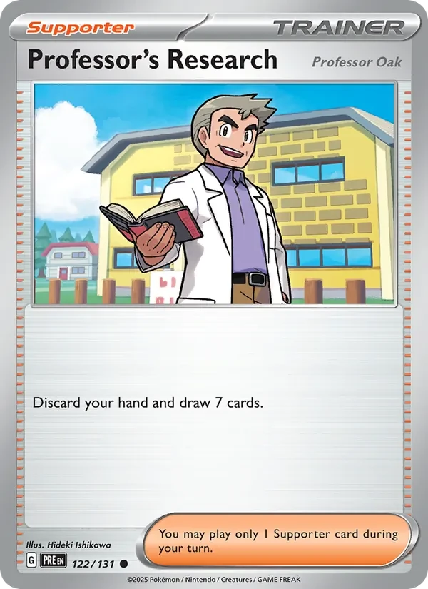 Professor's Research 122/131 Prismatic Evolutions Pokémon card