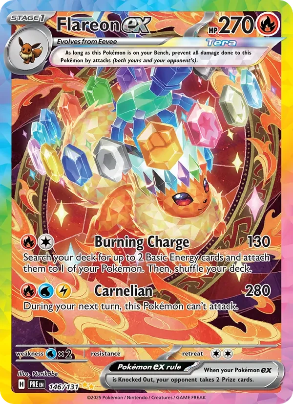Flareon ex 146/131 Prismatic Evolutions Pokémon Karte
