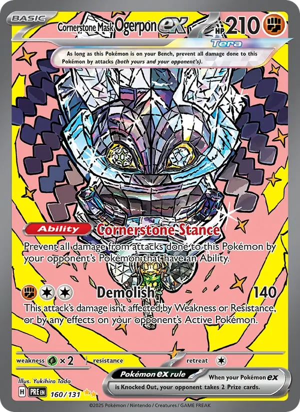 Cornerstone Mask Ogerpon ex 160/131 Prismatic Evolutions Pokémon card