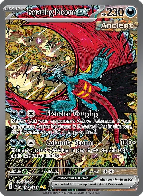 Roaring Moon ex 162/131 Prismatic Evolutions Pokémon card