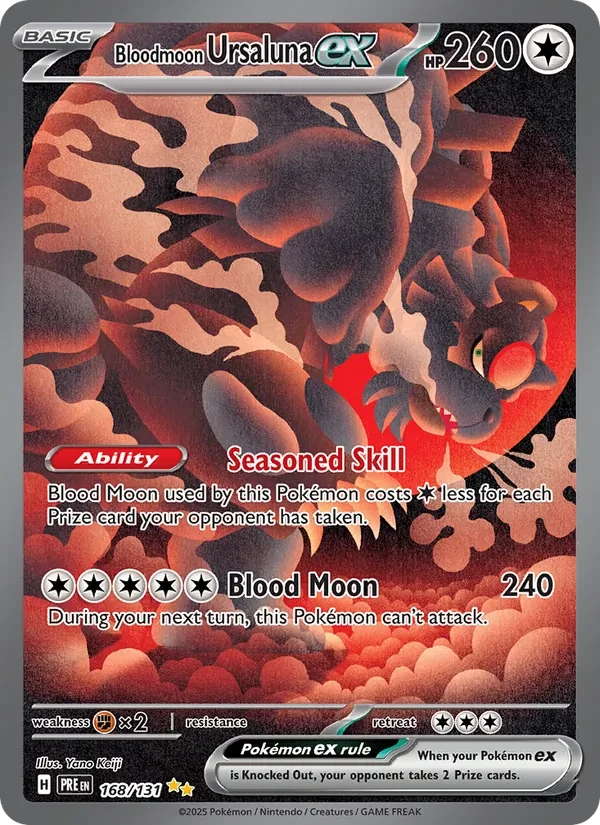 Bloodmoon Ursaluna ex 168/131 Prismatic Evolutions Pokémon Karte