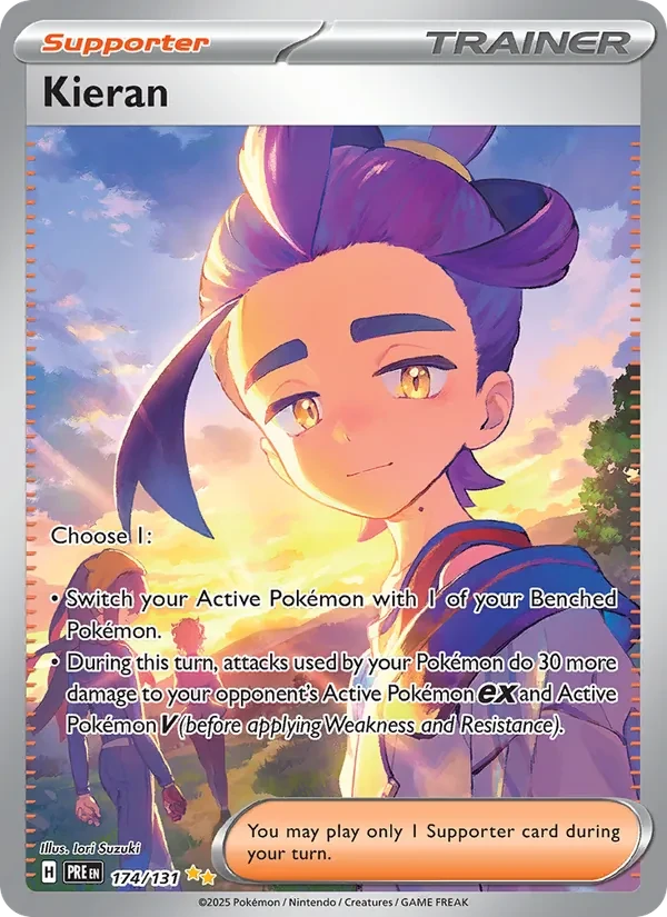 Kieran 174/131 Prismatic Evolutions Pokémon Karte