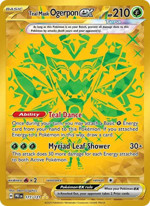 Teal Mask Ogerpon ex 177/131 Prismatic Evolutions Pokémon Karte