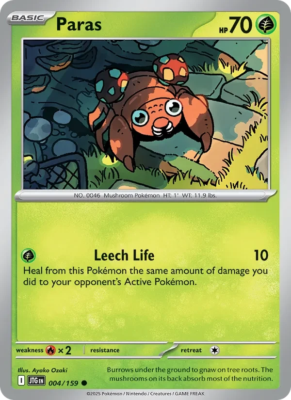 Paras 004/159 Journey Together Pokémon card