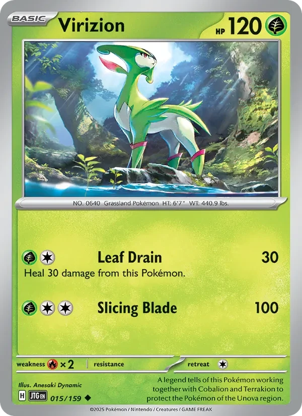 Virizion 015/159 Journey Together Pokémon Karte