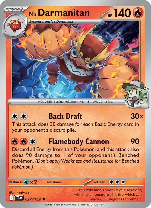 N's Darmanitan 027/159 Journey Together Pokémon card