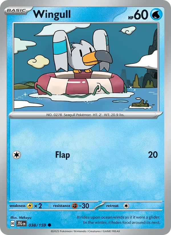 Wingull 038/159 Journey Together Pokémon card