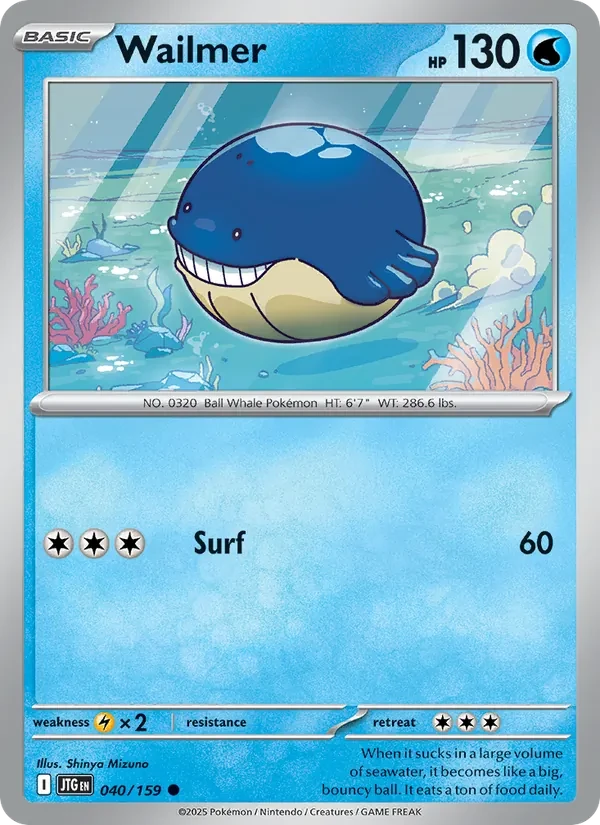 Wailmer 040/159 Journey Together Pokémon card