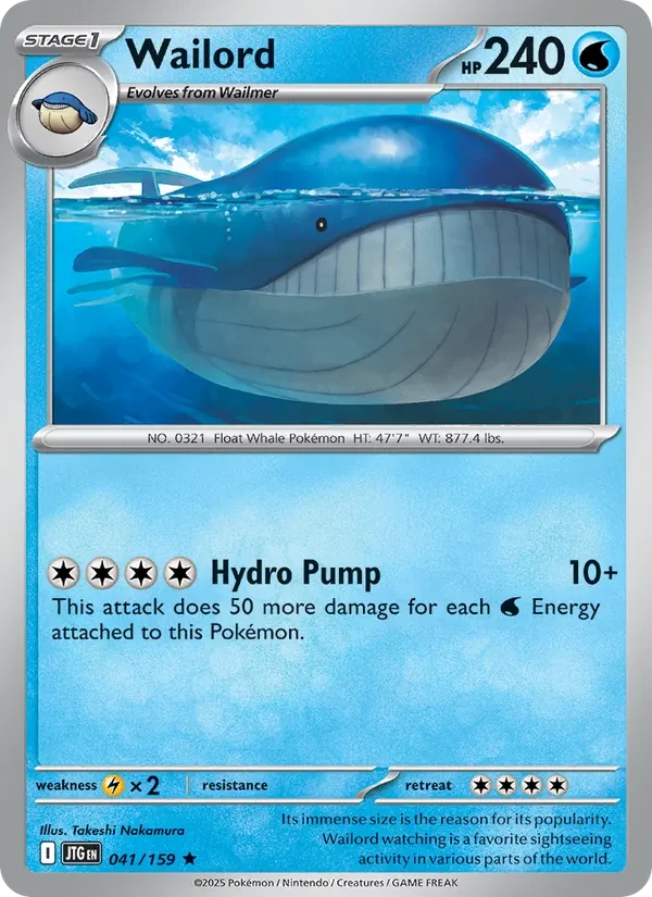 Wailord 041/159 Journey Together Pokémon card