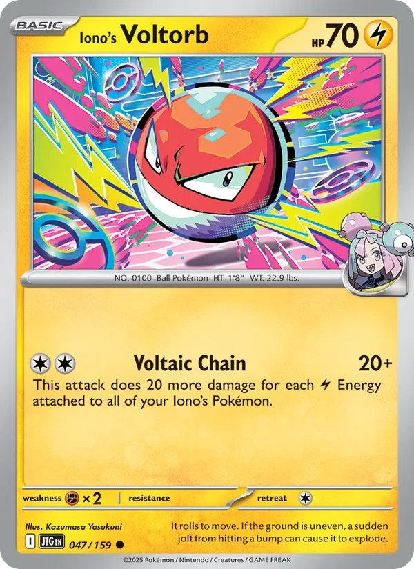 Iono's Voltorb 047/159 Journey Together Pokémon card
