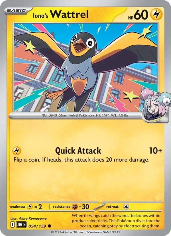 Iono's Wattrel 054/159 Journey Together Pokémon card
