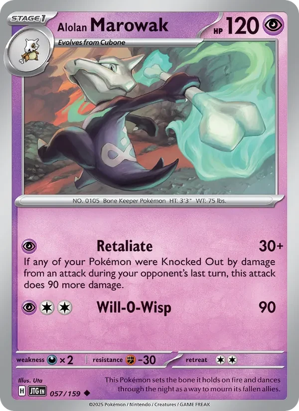 Alolan Marowak 057/159 Journey Together Pokémon card