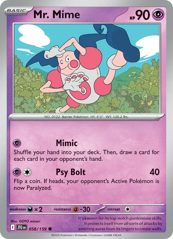 Mr. Mime 058/159 Journey Together Pokémon card