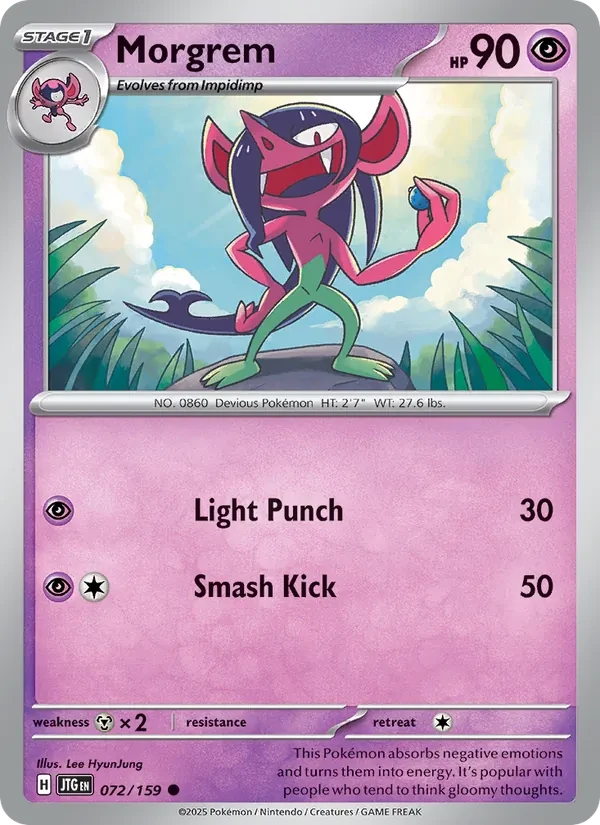 Morgrem 072/159 Journey Together Pokémon card