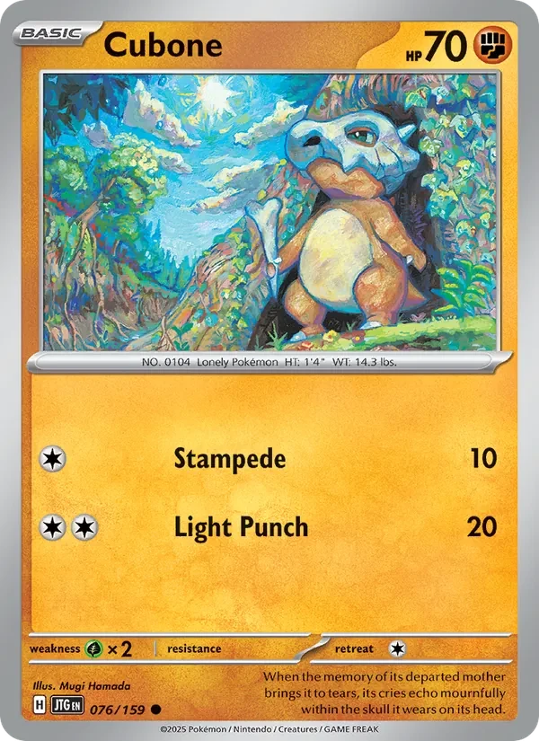 Cubone 076/159 Journey Together Pokémon card